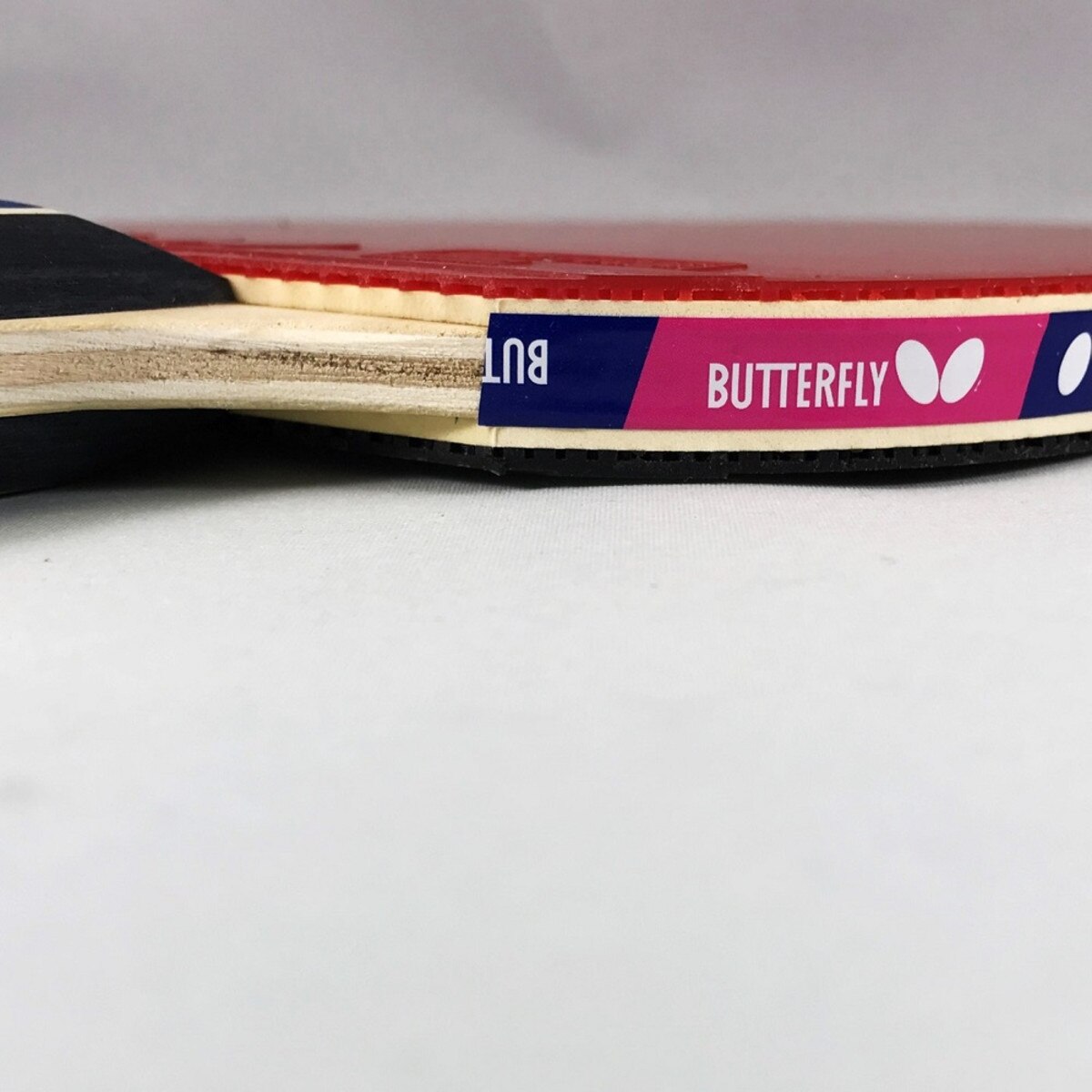 Butterfly RDJ S5 Racket: Side Profile of rubber, handle, and blade